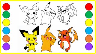 Picchu Pikachu Raichu  Pokémon Colouring Pages  pokemon pikachu [upl. by Eki]