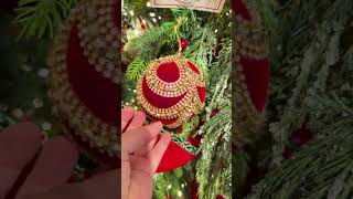 Raz 4quot Red or Green Velvet Jeweled Ball Christmas Ornament [upl. by Fulvia106]