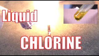 Making LIQUID CHLORINE and Reacting it With Metals [upl. by Louls]