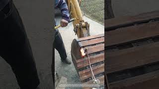 Weld Steel Bars On The Back Of An Excavator Bucket [upl. by Gonzalez]