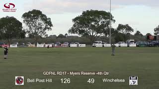 GDFNL RD17  Bell Post Hill Vs Winchelsea  100824 [upl. by Annaiuq403]