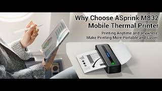 ASprink M832 Portable Printer Wireless for Travel [upl. by Aihsenak]