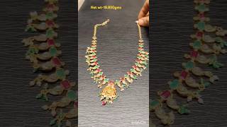 22kt gold necklaceVivaan2209 Rubynecklace  916kdm khazanajewellery [upl. by Sinnel]