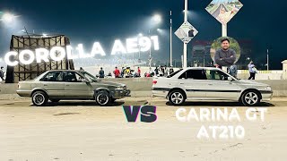 Corolla AE91 5AFE vs Carina GT AT210 4AGE Blacktop 20v [upl. by Fayth]