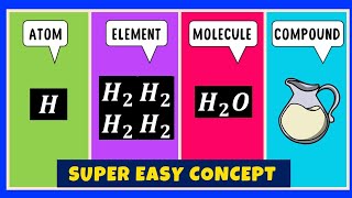 What is the difference between an Atom Element Molecule and Compound [upl. by Ailey]