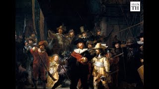 Rembrandts Night Watch undergoes live restoration [upl. by Lamaj]