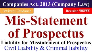 Misstatement of Prospectus Liability for Misstatement of Prospectus Civil and Criminal liability [upl. by Retnuh]