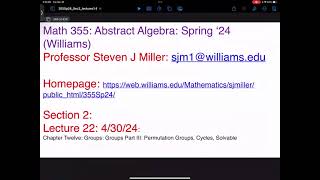 Math355Sp24 Lec22 GroupsIII PermutationsCyclesTranspositions [upl. by Loferski]