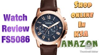 Watch Review Fossil Brand Chronograph Blue Dial Brown Leather For Men FS5068 2021 [upl. by Forbes]