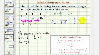 Ex Determine if an Infinite Geometric Series Converges or Diverges Given Terms in the Series [upl. by Diraf624]