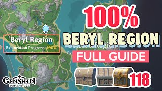 How to Beryl Region 100 FULL Exploration ⭐ Fontaine ALL CHESTS GUIDE 40【 Genshin Impact 】 [upl. by Begga]