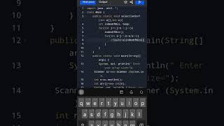 Selection Sort in java 😍😍code java code [upl. by Sena174]