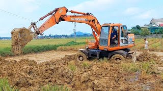 Máy Xúc DOOSAN Màu Cam Bánh Tròn Múc Đất Bùn Ngoài Đồng Ruộng TẢI BEN TV [upl. by Kennedy]