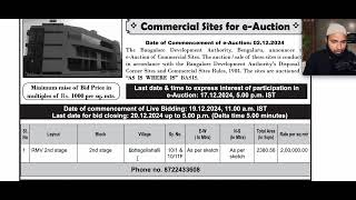 Latest BDA EAuctions for Commercial Plots in Bangalore  Prime Investment Opportunities Explained [upl. by Northway]