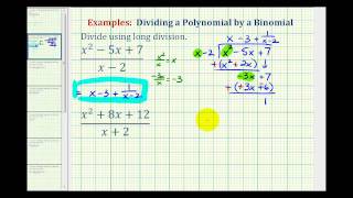 Ex 1 Divide a Trinomial by a Binomial Using Long Division [upl. by Axela]