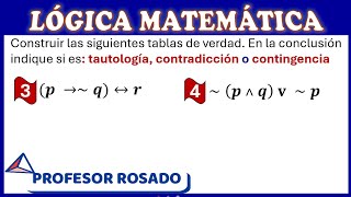 Lógica matemática  tautología contradicción o contingencia [upl. by Cran]