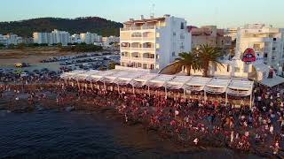 Ibiza Cafe Mambo Sunset Strip  Aerial Drone Video [upl. by Trebleht]