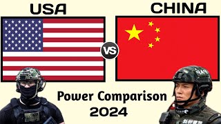 USA vs China Military Power 2024  US vs China military power 2024  world military power [upl. by Asilet]