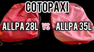 COTOPAXI Comparison Allpa 28L vs Allpa 35L Del Dia Travel Backpack  REVIEW [upl. by Carine]