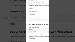 Math Module  100 Day of Python Programming  Day15 part 3 learnpython [upl. by Aicilas]