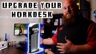 Upgrade your home work deskPlugable usb 30 docking station [upl. by Ellinej574]