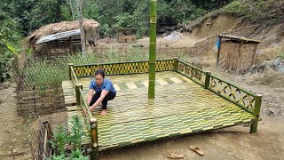 Girl lives alone in the forest for 1 year builds a complete bamboo house  Lý Thị Phương [upl. by Eelessej]