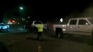 Dodge Cummins vs Chevy Dragged around parking lot [upl. by Rheingold887]