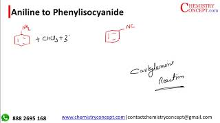 Aniline to Phenylisocyanide  Organic chemistry conversions for JEE NEET amp CBSE [upl. by Mersey761]