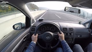 VW Touran 14 TSI EcoFuel 2011 on German Autobahn  POV Top Speed Drive [upl. by Senior78]