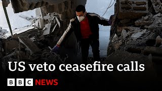 Israel Gaza US veto call for immediate ceasefire at UN  BBC News [upl. by Radec]