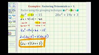 Ex Factor Trinomials When A is NOT Equal to 1  Grouping Method [upl. by Clarisa306]