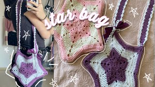 star bag crochet tutorial 💫✨ [upl. by Sillert814]