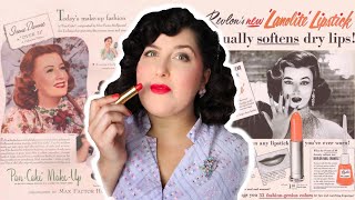 FULL FACE of 1950s Makeup  An authentic 1950s makeup tutorial using only makeup that existed then [upl. by Nowyt]