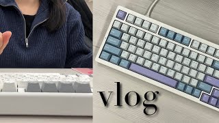 vlog 일하고 먹고 노는 직장인 브이로그 NEW 키보드 씽크웨이 tv99 키보드 한성 gk898b 무접점 키보드 키보드asmr [upl. by Leemaj]