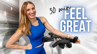 30minute MOODBOOSTING HIIT Cardio Indoor Cycling Workout [upl. by Leugar647]