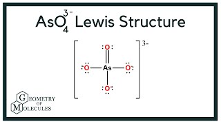 AsO4 3 Lewis Structure  How to Draw the Lewis Structure for AsO4 3 Arsenate Ion [upl. by Drarreg]