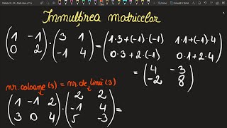 Inmultirea matricelor de ordin 2 3 diferit cu un numar clasa 11 exercitii Invata Matematica Usor [upl. by Caravette212]