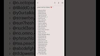 Username Ideas Pt1 trending youtubeshorts youtube love [upl. by Giltzow]