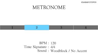 Metronome Tempo 120 BPM 44  Square  Woodblock No Accent [upl. by Seabrooke]