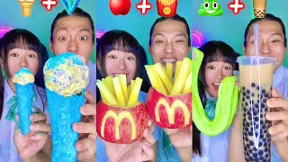 Random Emoji Food Challenge ASMR Compilation🥵Boba bubble teaPart8 [upl. by Haidadej]