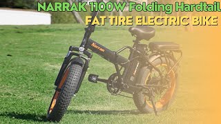 NARRAK 1100W Folding Hardtail Fat Tire Electric Bike [upl. by Benoite]