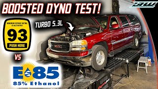 Turbo LS Horsepower Test E85 Ethanol vs Pump 93 Octane Whats The REAL WORLD HP Difference [upl. by Barling]