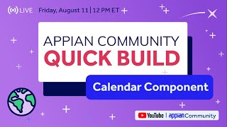 Appian Community Quick Builds  Calendar Component [upl. by Assisi]