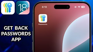 How To Get Back Deleted Passwords App On iPhone iOS 18 [upl. by Tilla]