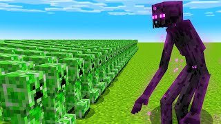 1000 CREEPERS vs MUTANT ENDERMAN Minecraft Mob Battle [upl. by Rramahs]