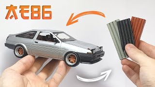 Plasticine clay to car building Toyota AE86 trueno 124 step by step in detail [upl. by Nofets]