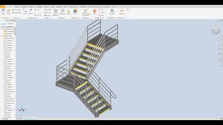 inventor 2024 Structural Staircase Fabrication Tutorial [upl. by Errecart]