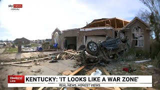 Kentucky looks like a war zone in aftermath of tornadoes [upl. by Aniloj]