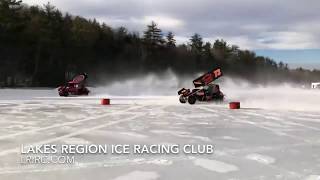 January 29 2018  Lakes Region Ice Racing Club  Highlights of sprint cars on ice [upl. by Navad]