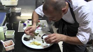 Crippa prepares a dish at Piazza Duomo Piedmont Italy [upl. by Larual]